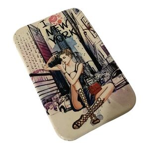 I LOVE "NEW YORK" Compact Portable Pocket Makeup Mirror approx. 2 3/4” x 3 3/4”